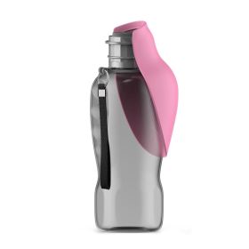 Pet Outdoor Folding Water Bottle for Outdoor Pet Drinkinf (Type: Pet Supplies, Color: Pink)