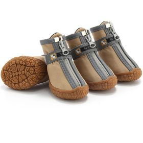 Non Slip Dog Shoes Warm Plush Lining Breathable Pet Boots for Paw Protection (Color / Size: YELLOW / 2 Fit width3-3.2cm)